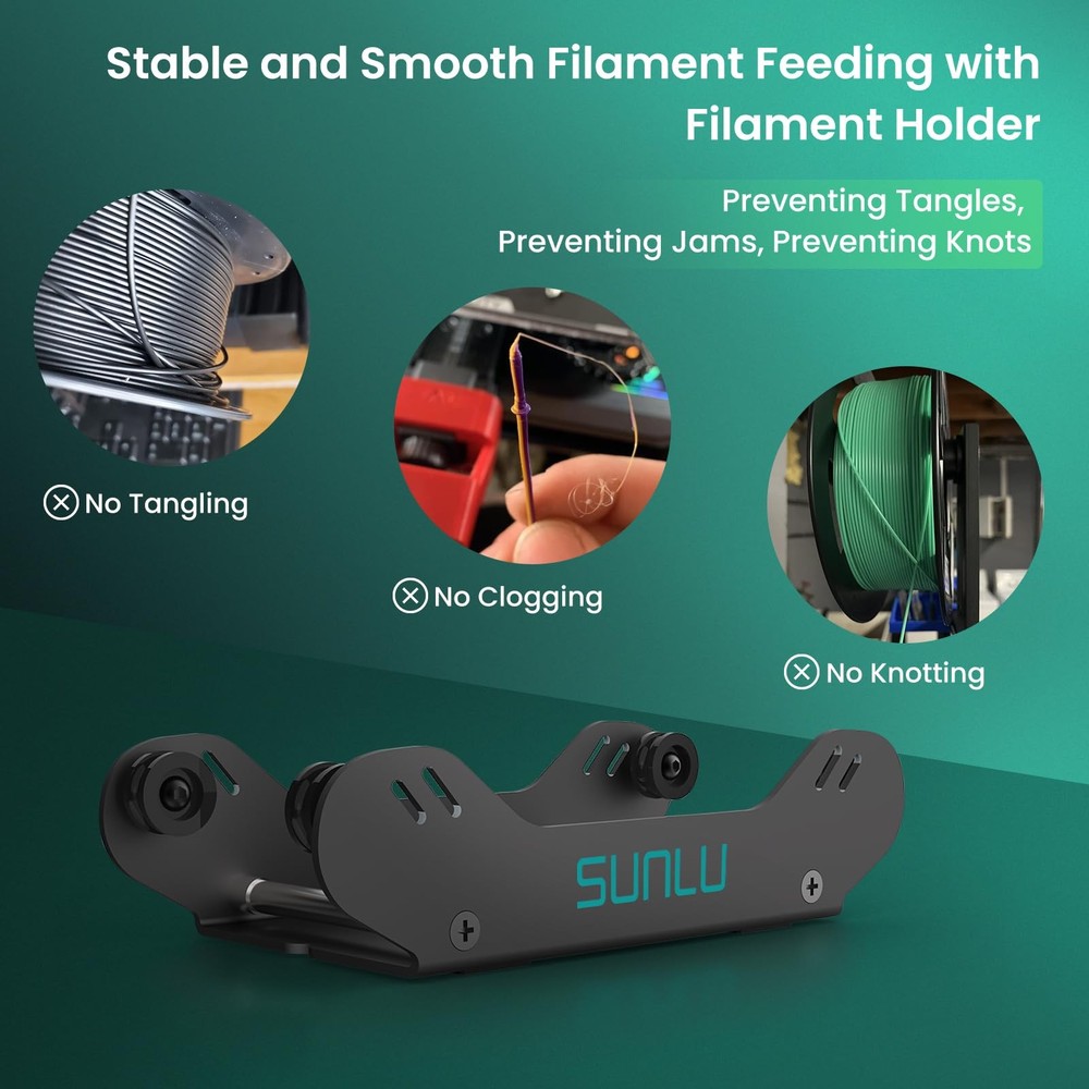 SUNLU 3D Printer Filament Holder, Spool Easy 1 Piece, Black