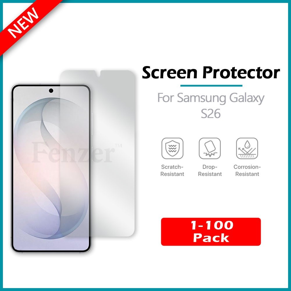 1-100 LOT For Samsung Galaxy S26 Screen Protector w/ cloth