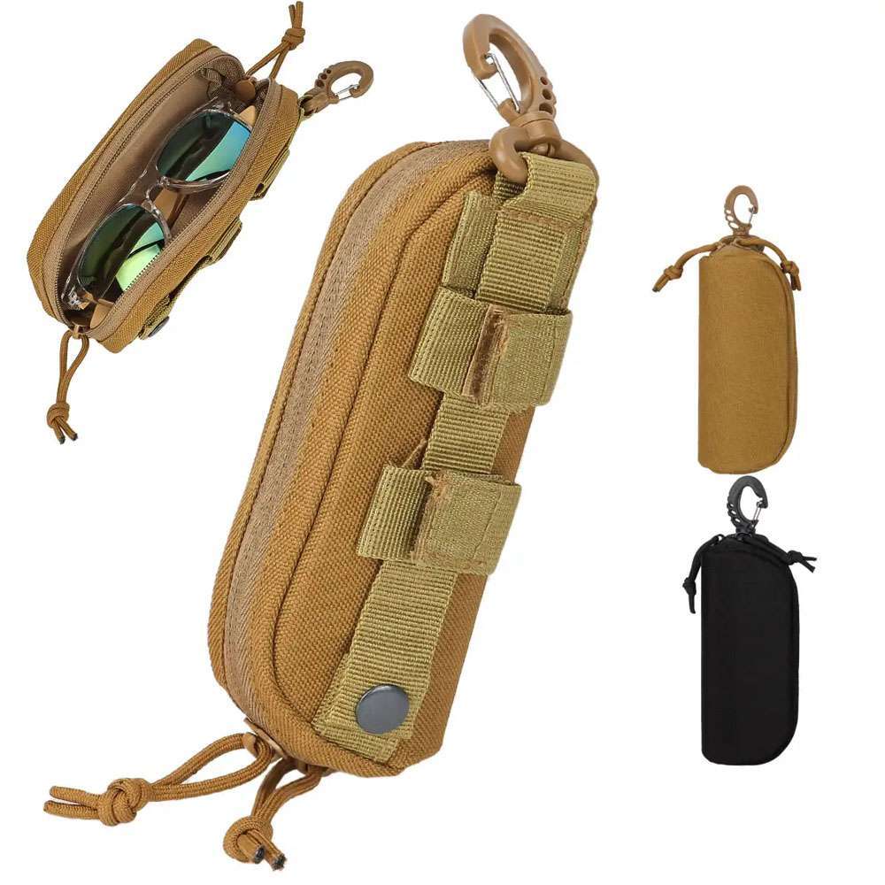 Tactical Molle Sunglasses Pouch Case Glasses Shockproof Protective Box Portable