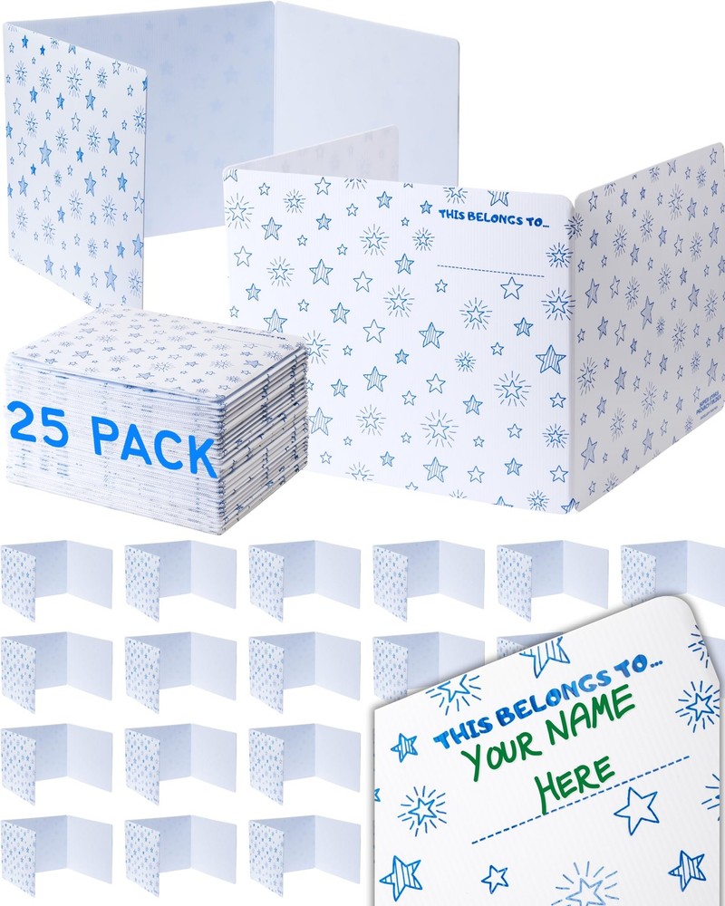 25 Privacy Folders for Students, Erasable Privacy Shields for Student Desks, ...