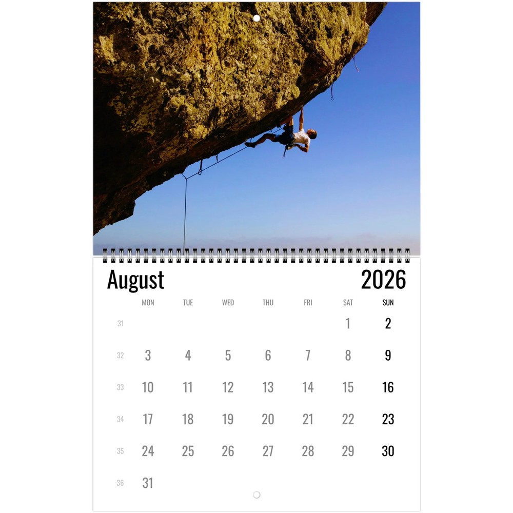Rock Climbing Wall Calendar 2026