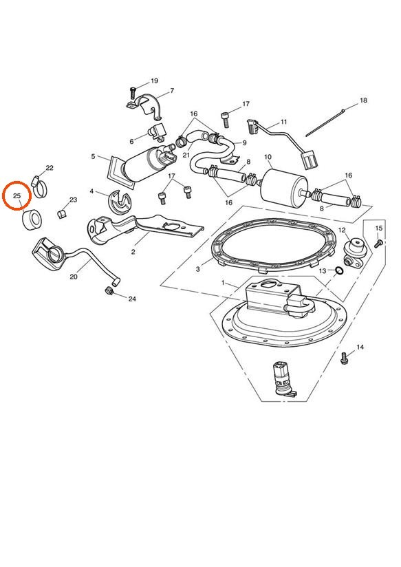 Triumph T2400224 - Fuel Pump Baffle Filter