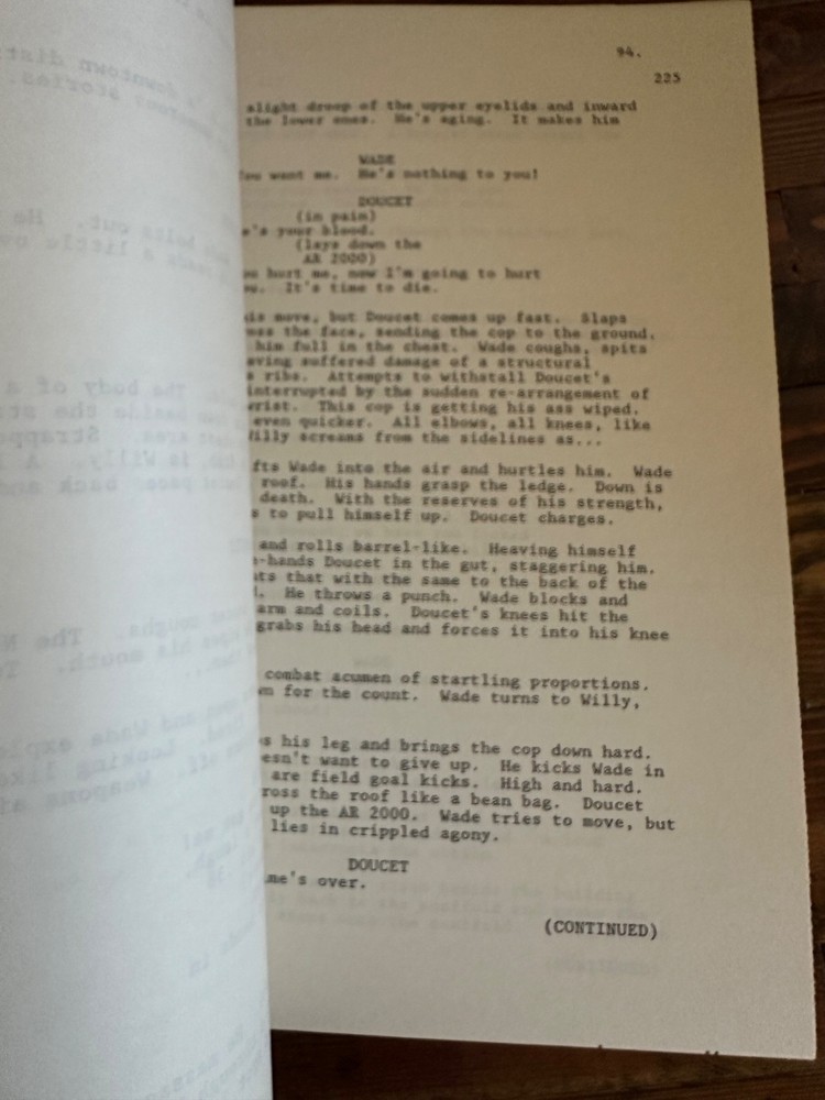 DEMOLITION MAN SYLVESTER STALLONE MOVIE ORIGINAL SCREENPLAY SCRIPT