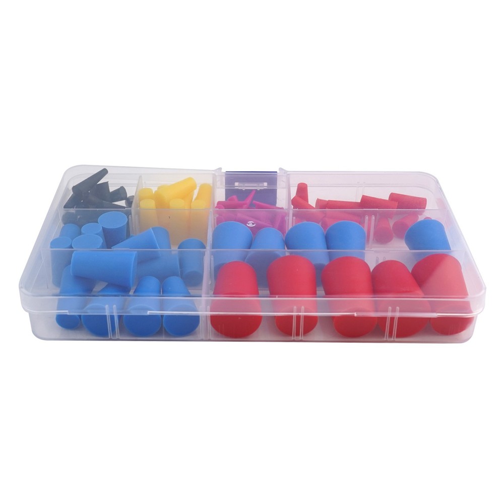 100 Pcs High Temp Silicone Rubber Tapered Kit,Silicone Assortment Kit
