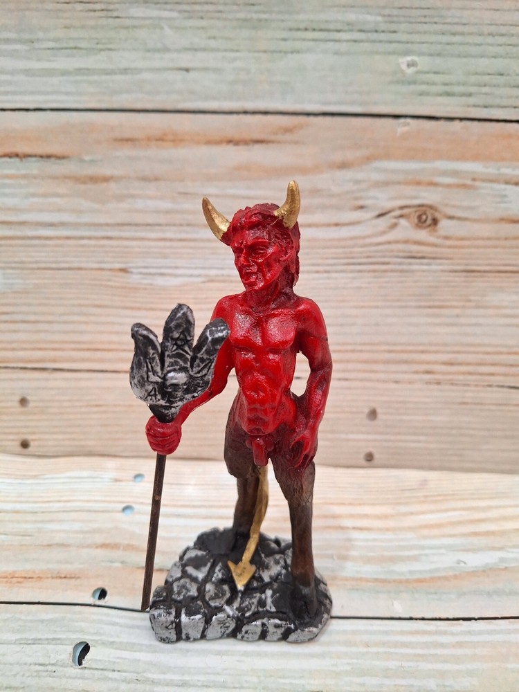 Satan Size 7" Color Red / Resin/ Devil / Evil / Statue Figurine Handmade