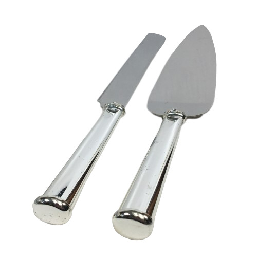 Lenox Devotion 2 Piece Dessert Set Cake Knife & Server Silverplate 825522 Silver