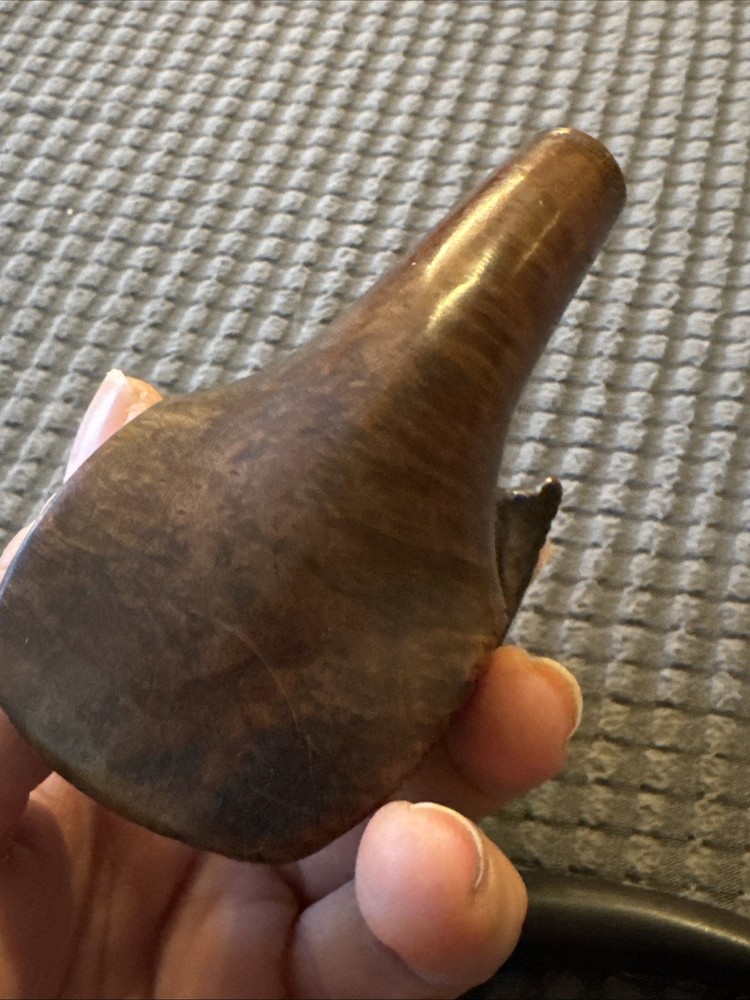 Carved Briar Pipe-Viking Warrior-As Found