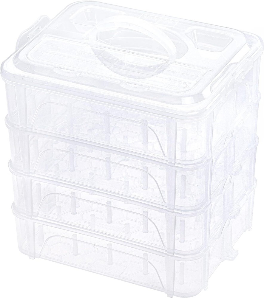 New brothread 4 Layers Stackable Clear Storage Box/Organizer for 4
