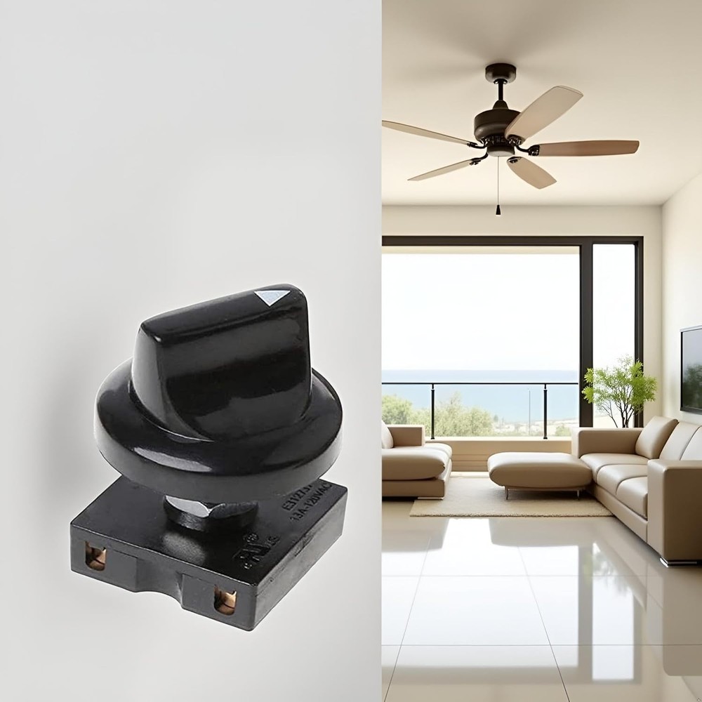 Compact 4-Position Rotary Fan Switch with 3-Speed Control for Easy Adjustment