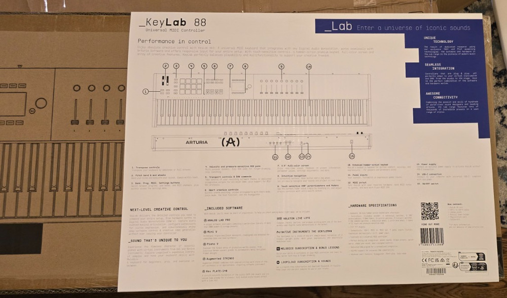 Arturia KeyLab 88 mk3 88-Key Keyboard Controller - White