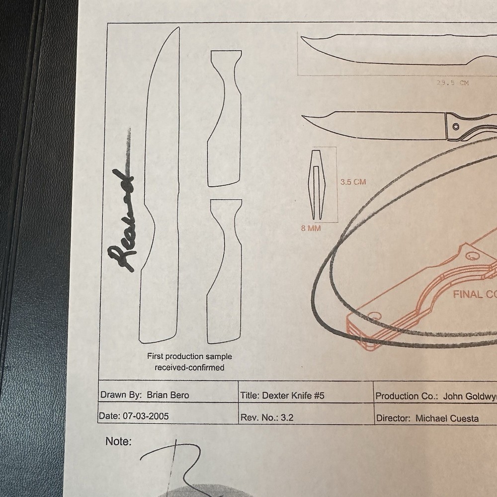 AUTHENTIC Preproduction - Sample Design “Kill Knife” for DEXTER Showtime Series
