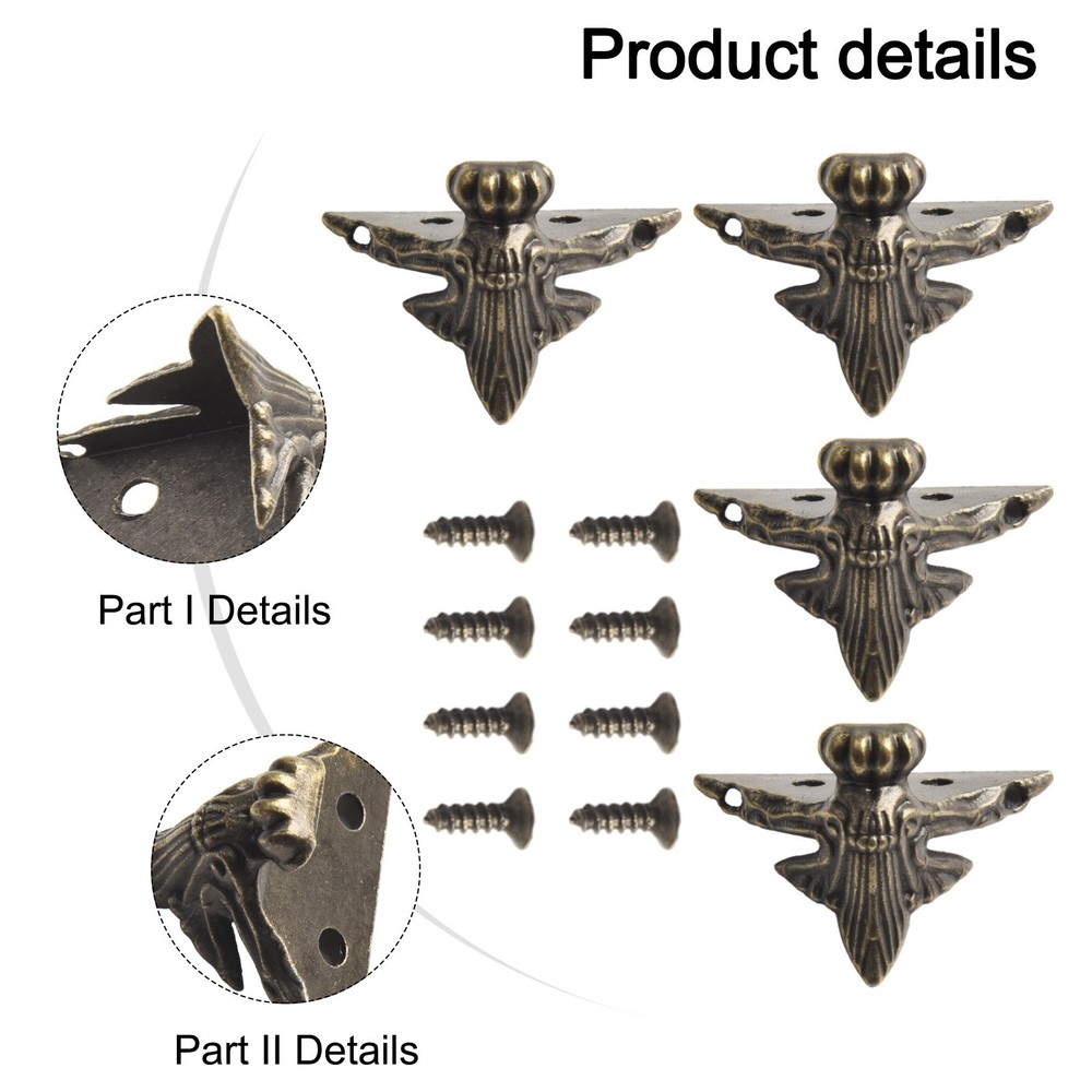 Bronze Corner Corner Protector 4pcs Corner Protector Four Sides Wine Box