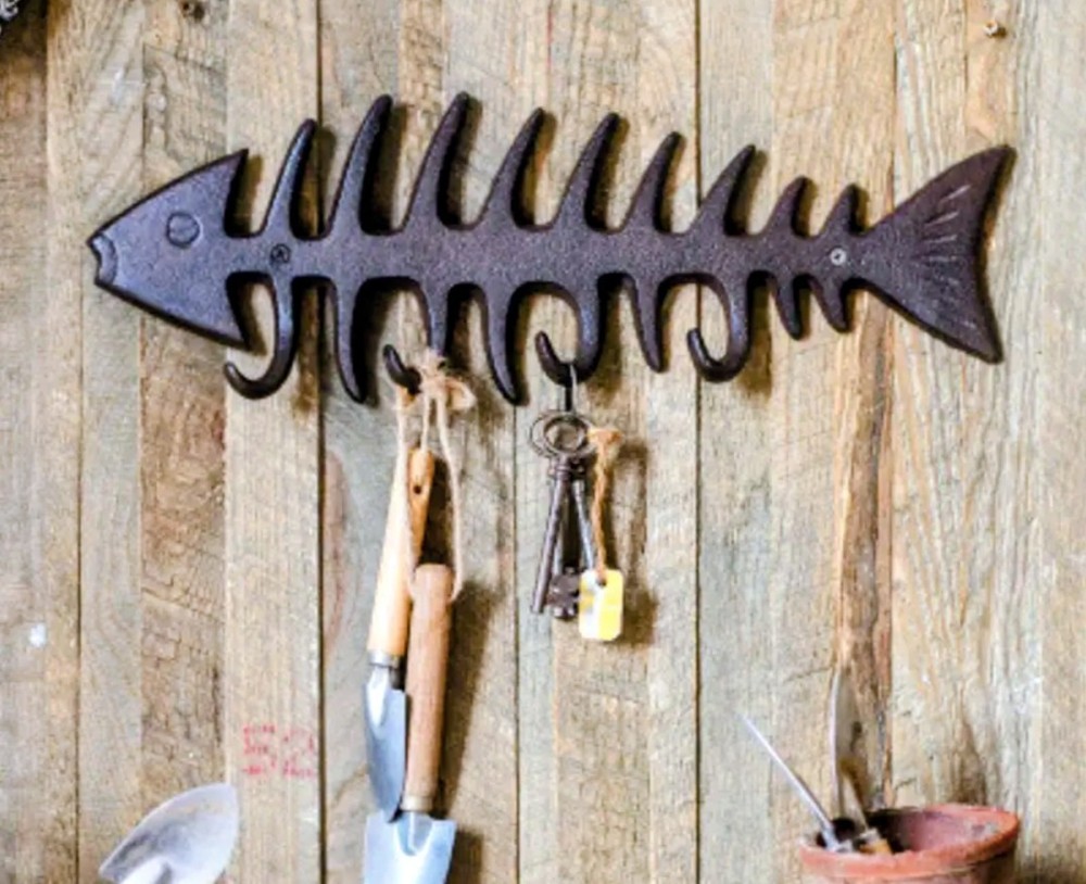 Vintage Style Fish Bone Cast Iron Wall Hooks