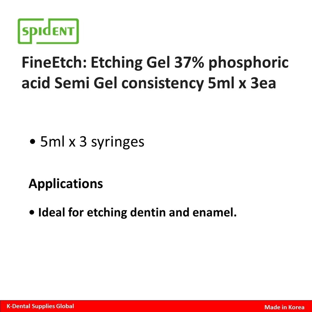 Spident FineEtch(37% Etching Gel) 5ml x 3ea