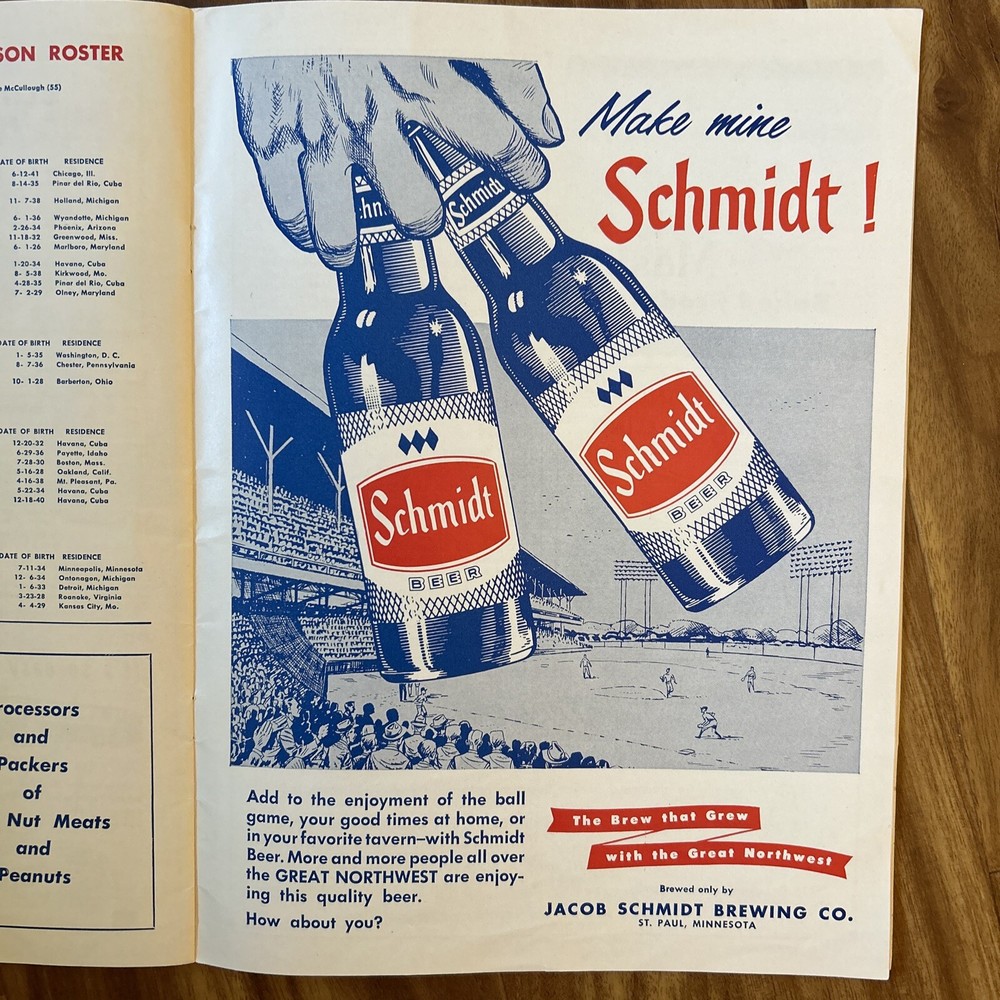 1961 Minnesota Twins First Home Game Series Program v Senators - Scored