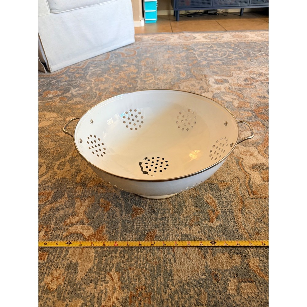 XL 15" Enamel Colander Strainer