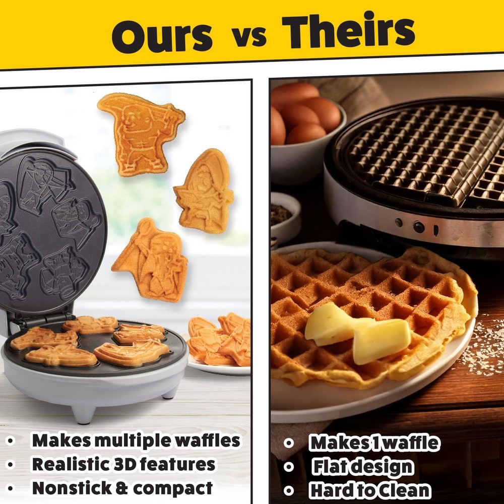 Fantasy-Themed Electric Mini Waffle Maker for Unique Breakfast Adventures