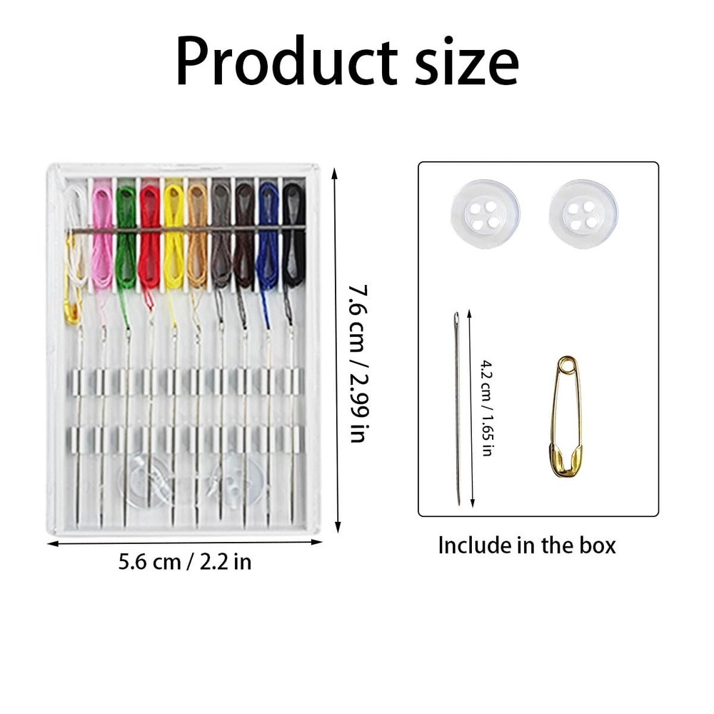 10 Boxes Quick Fix Sewing Kit, Easy Pre Threaded Small, Assorted Colors