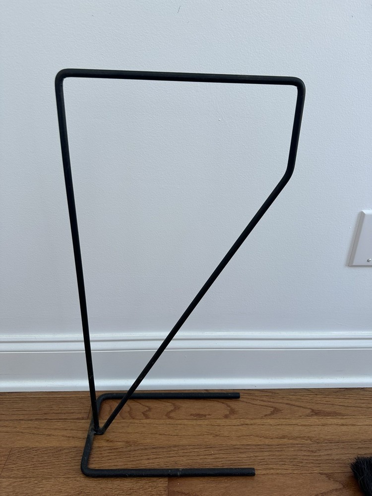 Vintage MCM Iron Modern Fireplace Tool Set Black