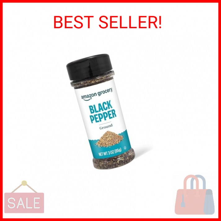 Amazon Grocery, Ground Black Pepper, 3 Oz