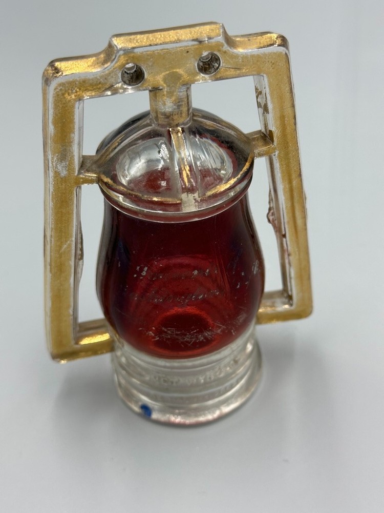 1909 WEST Bros BARN LANTERN Ruby Flash Glass CANDY CONTAINER Antique A&E 427