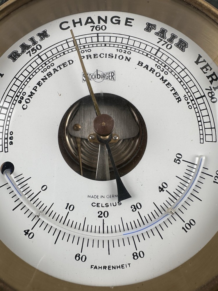 STOCKBURGER COMPENSATED PRECISION BRASS BAROMETER MADE IN GERMANY - UNTESTED