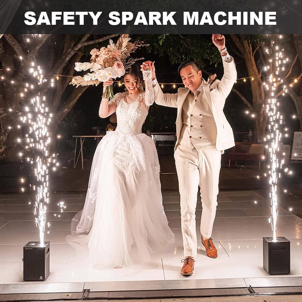 2x 700W Cold Spark Machine w/ Case DMX Wireless Remote Control Firework Machine