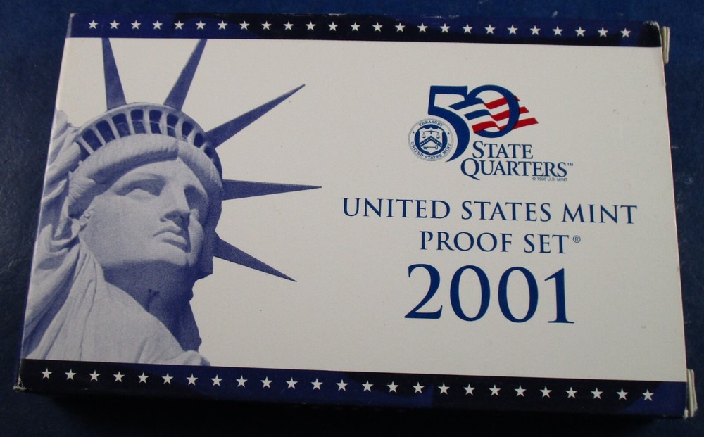 2001 Clad Proof Set w/ OGP - 10 Coins (07)