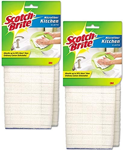 Scotch-Brite Kitchen Cleaning Cloth, Microfiber, White, 4/Pack,