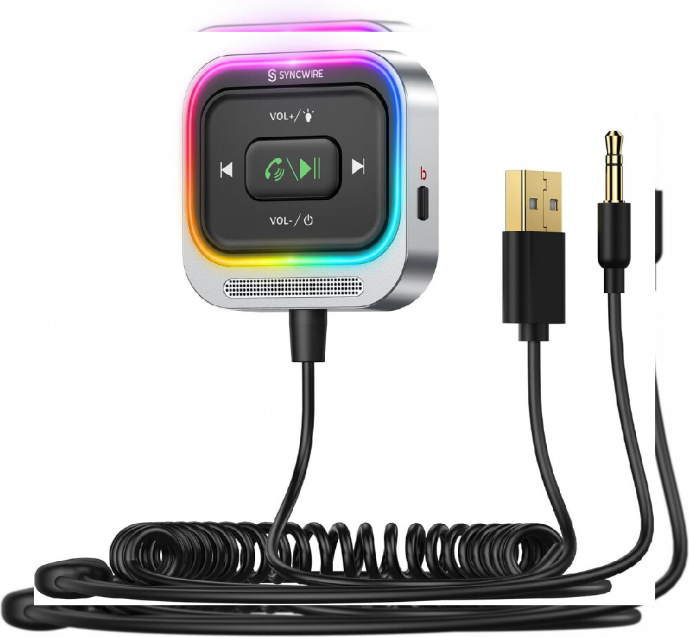 Syncwire Bluetooth 5.4 Receiver for Car 3.5mm Aux Adapter Silver