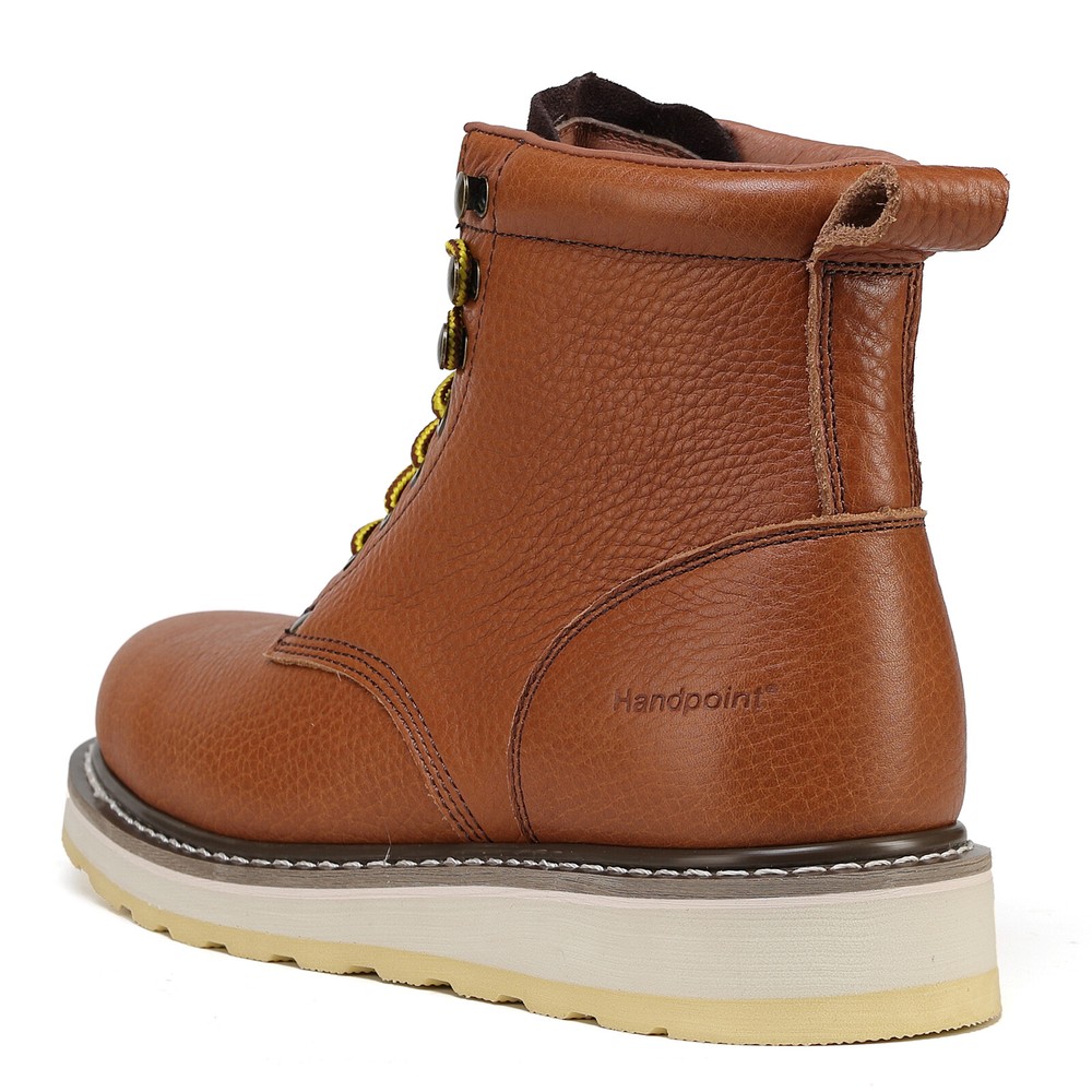 Men's Brown Classic 6" Tan Pitstop Leather Soft Toe Work Boots