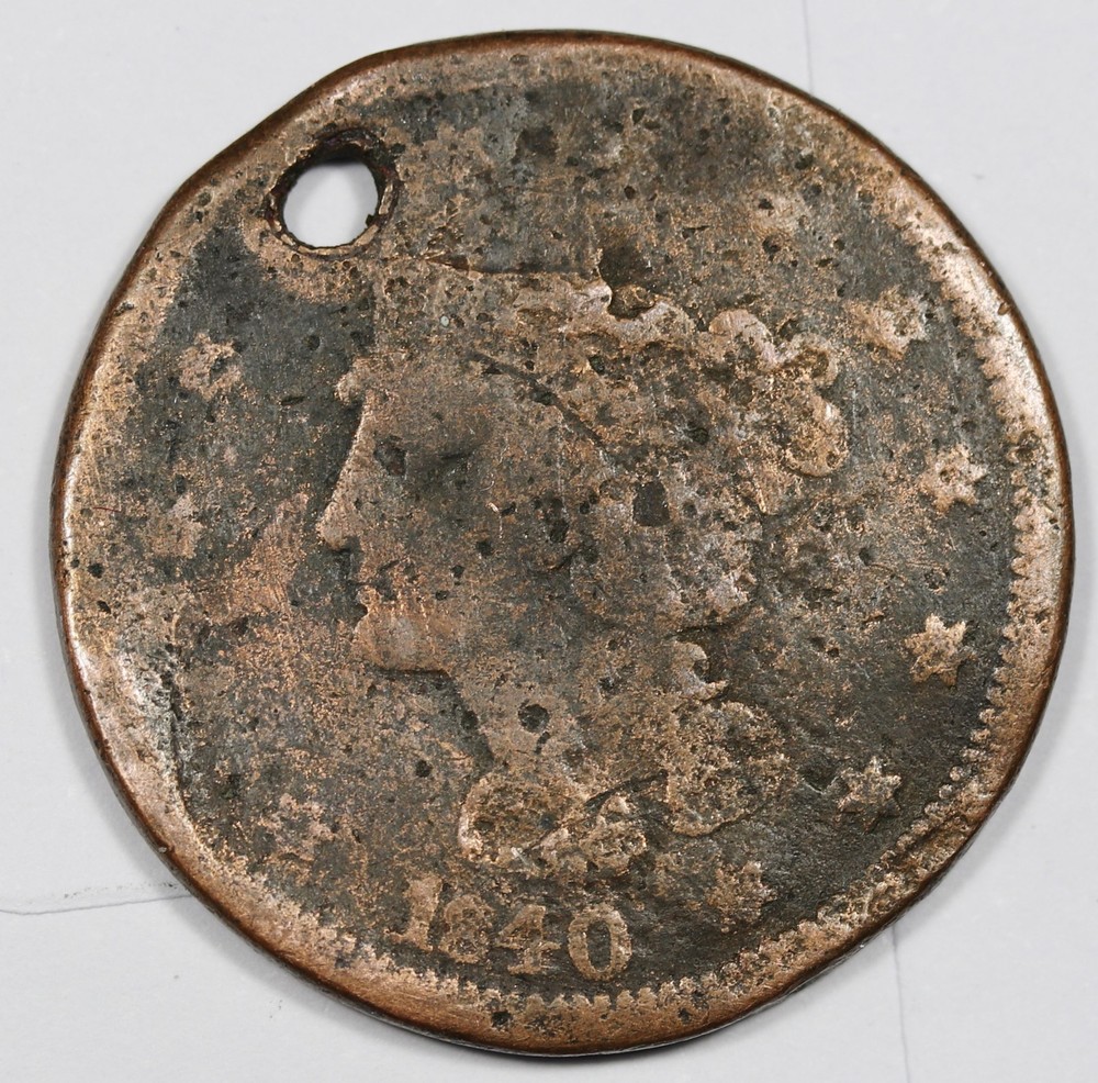 1840 Large Cent. Holed.  212581
