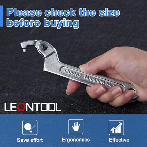 Adjustable C Spanner Hook Wrench Tool Adjustable Pin Spanner 3/4-2"(19-51mm)