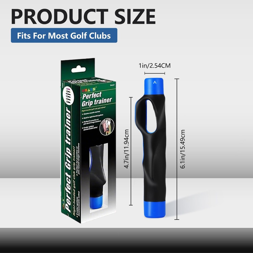 Golf Grip Trainer & Swing Training Aid – Correct Hand Positioning, Blue