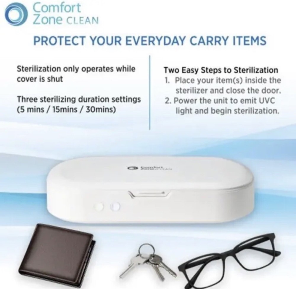 Craig CPC2008 UV Light Smartphone  Glasses  Keys Sterilizer Box in White