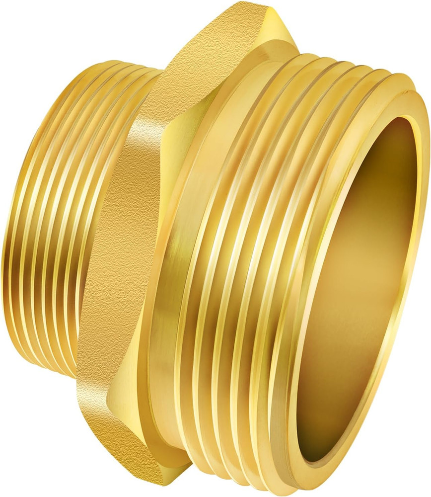 Fire Hydrant Hex Nipple 2" NPT x 2-1/2" NST Male Brass Adapter