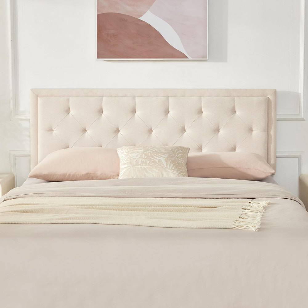 Howjoe Upholstered Queen Headboard Only, Tufted Headboard Queen Size, Solid Wood