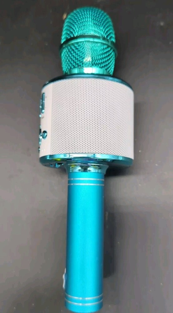 Bluetooth,speaker,lights Multifunction Karaoke Microphone Blue Tested Works