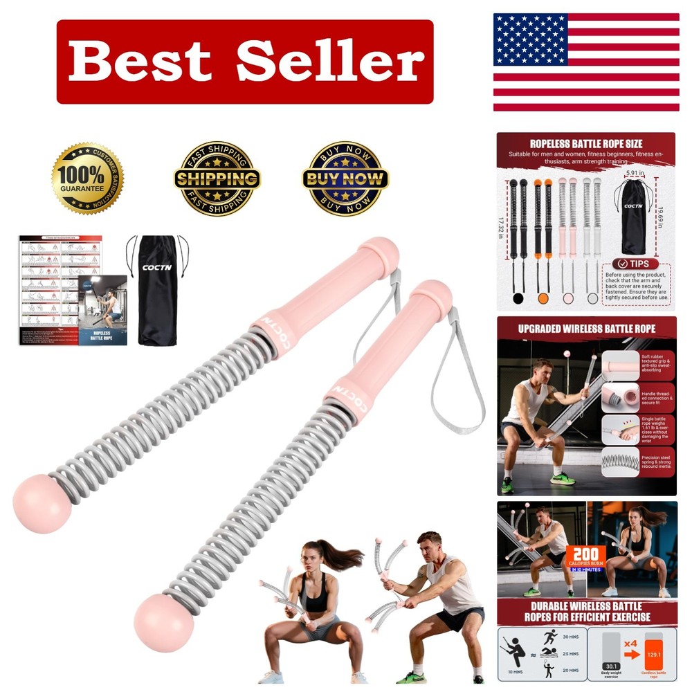 Portable Cordless Battle Ropes with Non-Slip Handle for Efficient Training