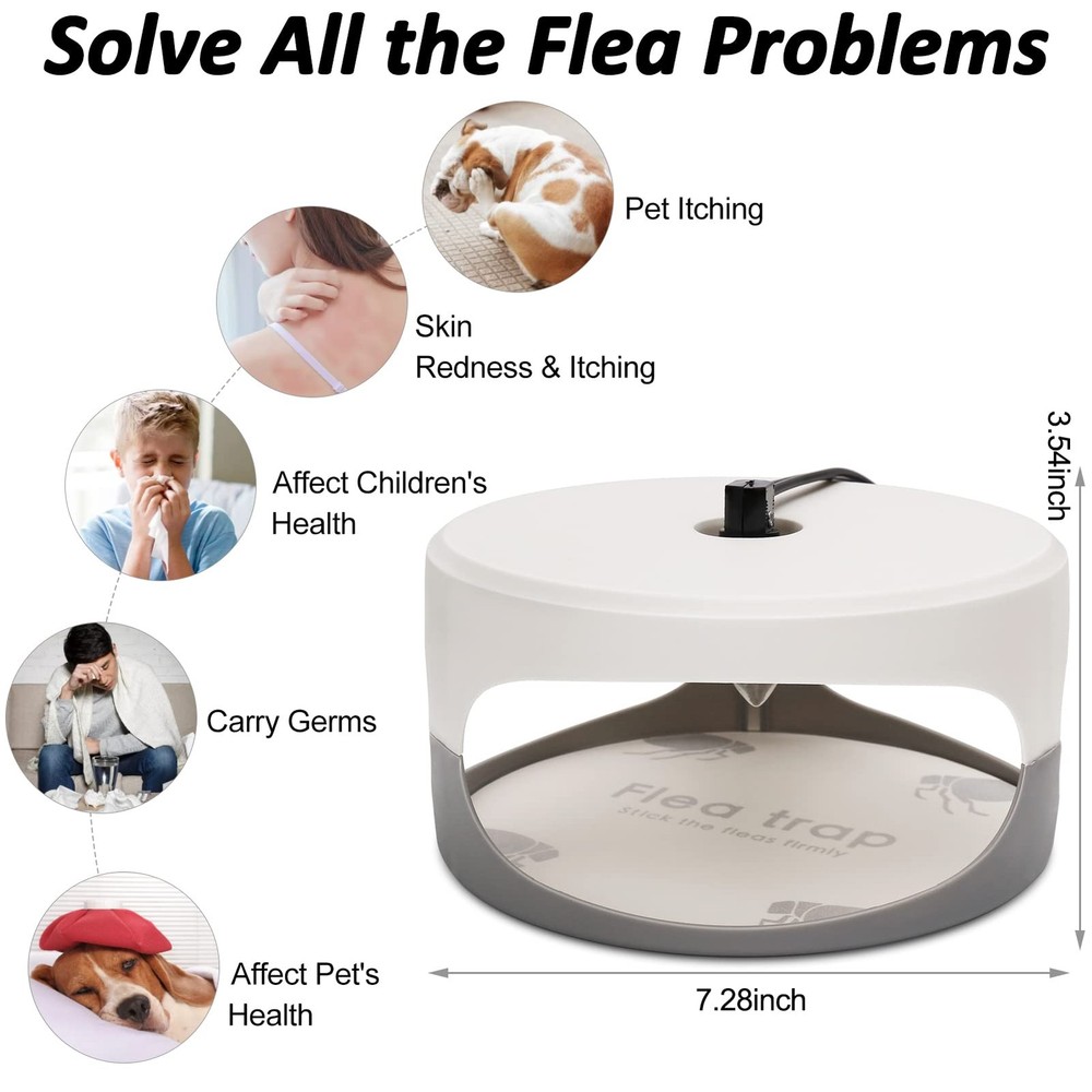 Flea Traps for Inside Your Home, 2 Pack Flea Trap with Sticky Pads Refills & ...