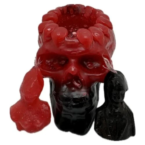 Skull Image Candle -Vela de Craneo Con Munecos -(Reversible)