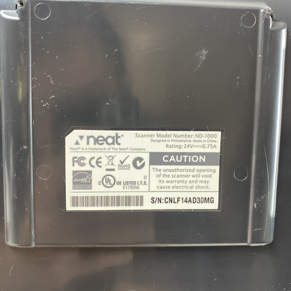Neat Desk ND-1000 Desktop Receipt Document Scanner Digital Filing System Mac/PC