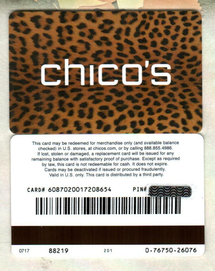 CHICO'S Leopard Spots 2017 Gift Card ( $0 )