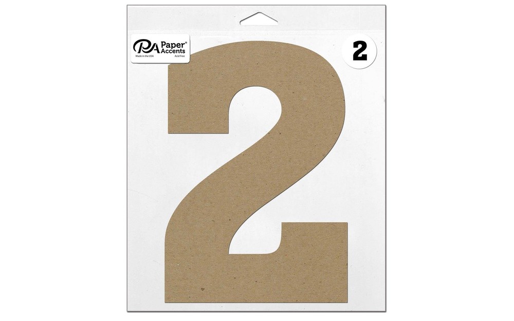 Chipboard Number 11" 2 1pc Natural