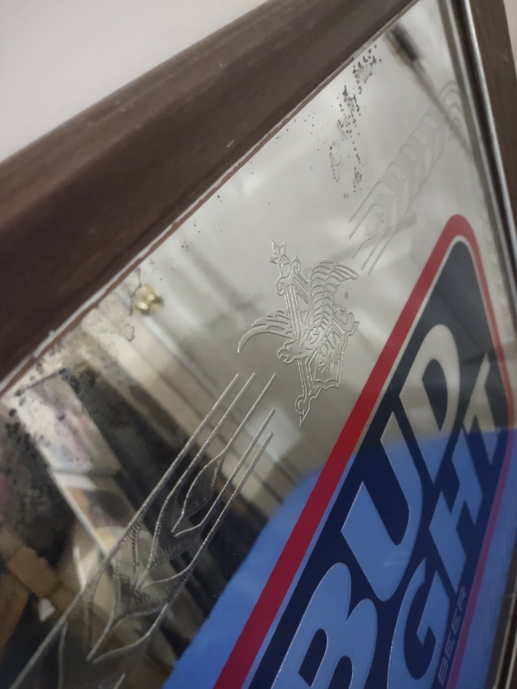 VINTAGE BUDLIGHT MIRROR SIGN 801-201