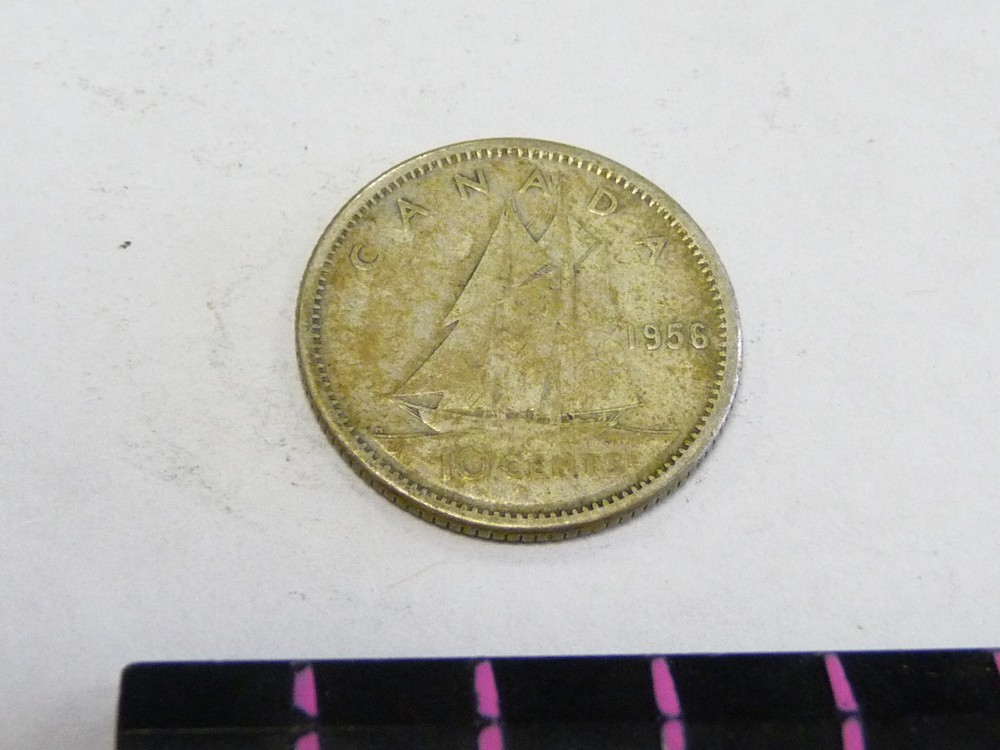 CANADA DIME 1956 SAILBOAT REVERSE