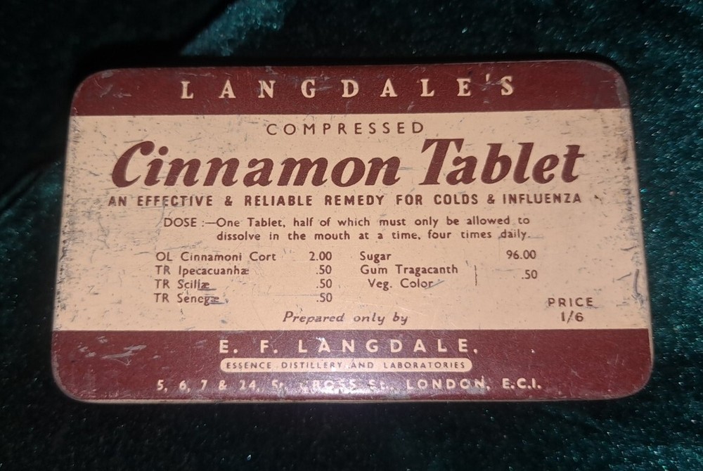 Langdales Cinnamon Tablets Tin Empty