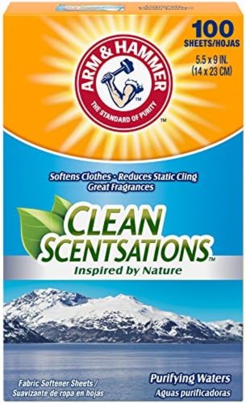 100 Softener Sheets Featuring Purifying Waters - Softness & Static Reduction