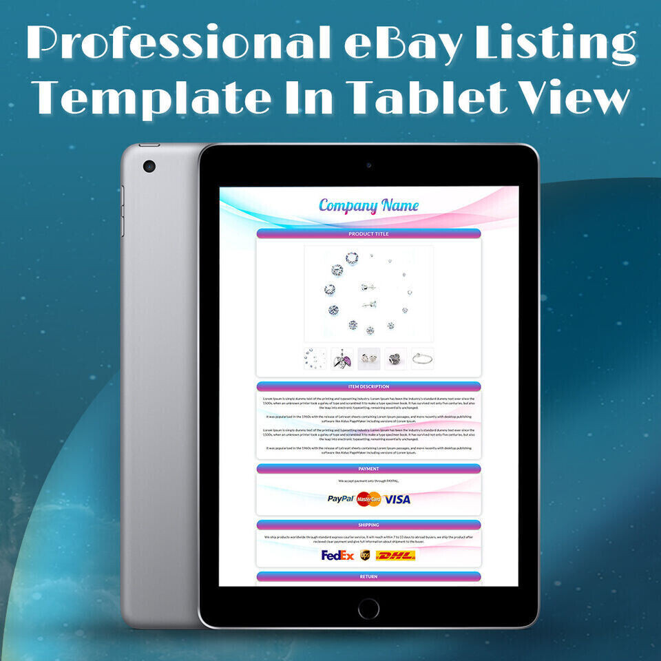 eBay Mobile Responsive eBay Listing Template Auction Template