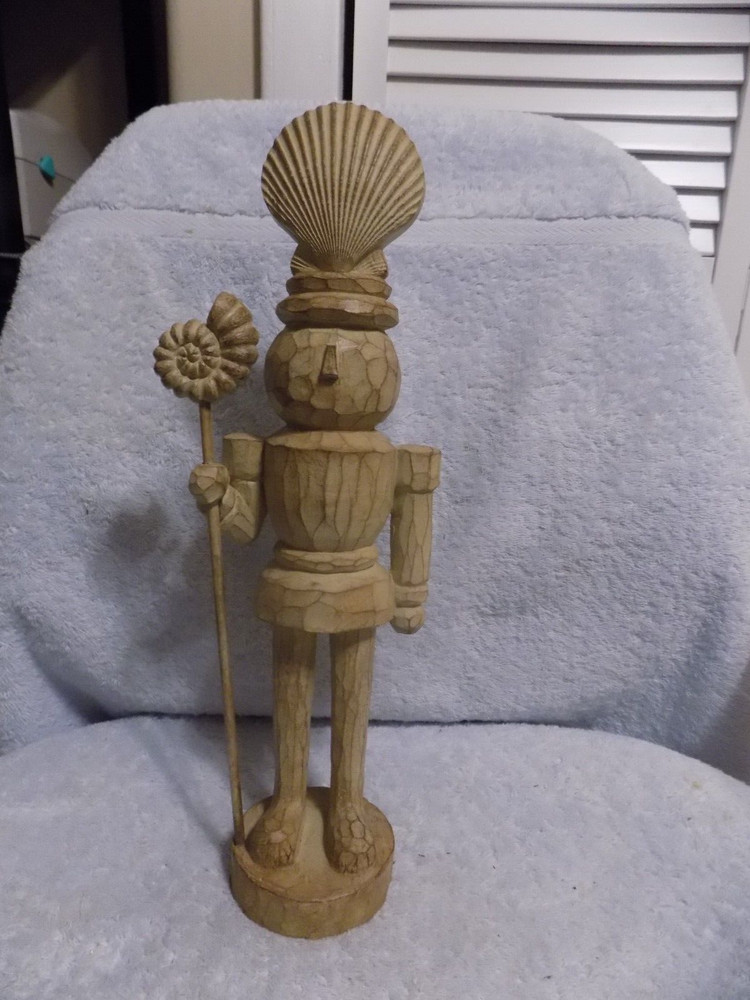 15" Natural Shell Nutcracker New No Box Or Tag